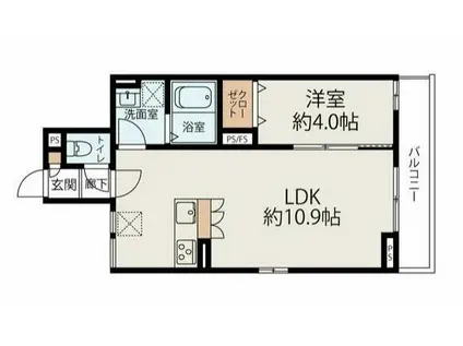 アンシエルI(1LDK/1階)の間取り写真