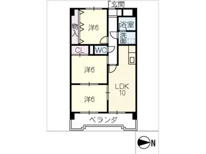 グレースマンションH&A 堀田(3LDK/3階)の間取り写真