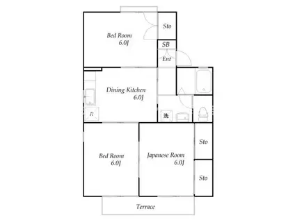 シティブリッジ(3DK/2階)の間取り写真