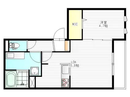 アシアリー(1LDK/2階)の間取り写真