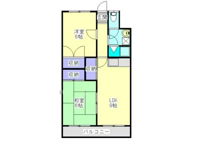 ピアコート旭(2LDK/2階)の間取り写真