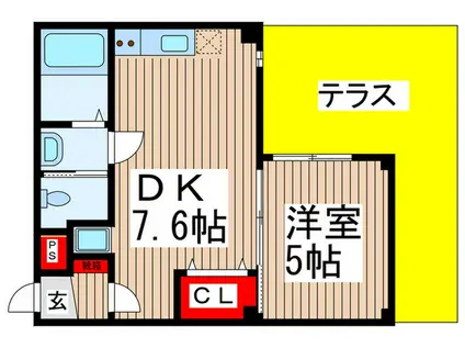 PUNAHELE(1DK/1階)の間取り写真