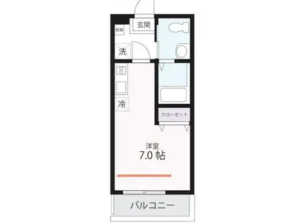 ハーミットクラブハウス根岸IIB号棟(ワンルーム/3階)の間取り写真