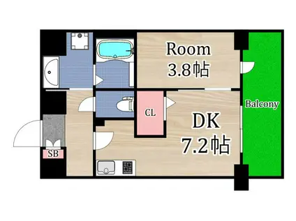 クレールフォレスタ(1DK/4階)の間取り写真