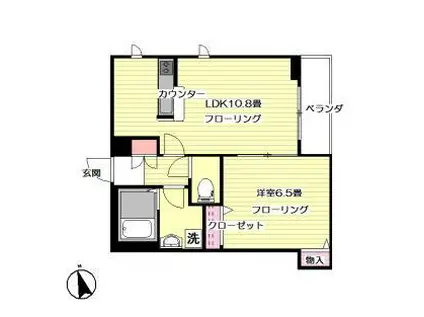 モンパルナス目白(1LDK/2階)の間取り写真