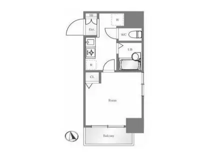 スカイコート高田馬場第五(1K/2階)の間取り写真