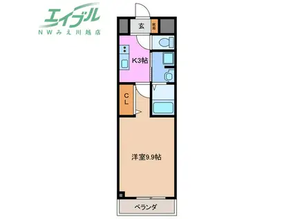 MS II(1K/2階)の間取り写真