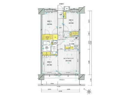 アーリアレジデンス春日部(3LDK/9階)の間取り写真