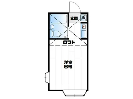 プリティハウス(ワンルーム/2階)の間取り写真