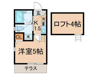シュロス岡沢(1K/1階)の間取り写真