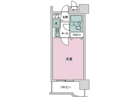 ライオンズマンション康生通第2(1K/4階)の間取り写真