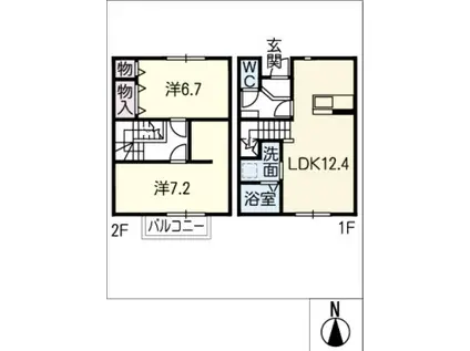 ファミール横川(2LDK/1階)の間取り写真