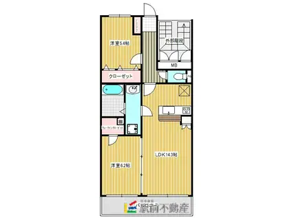 アインス和泉(2LDK/1階)の間取り写真