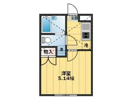 PRUNUS保土ヶ谷III(ワンルーム/2階)の間取り写真