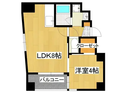 パースアベニューII(1DK/4階)の間取り写真