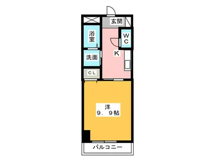 MS BLD(1K/8階)の間取り写真