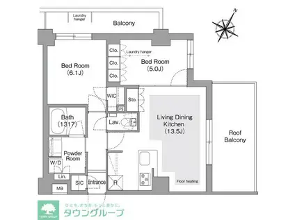 コンフォリア・リヴ文京護国寺(2LDK/5階)の間取り写真