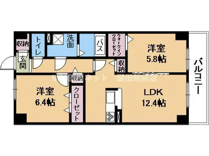 メディカル松下南EX(2LDK/4階)の間取り写真