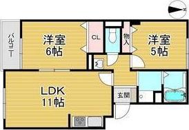 ビューラー藤木(2LDK/1階)の間取り写真