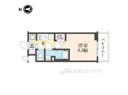 ファステート京都西陣エール(1K/5階)の間取り写真