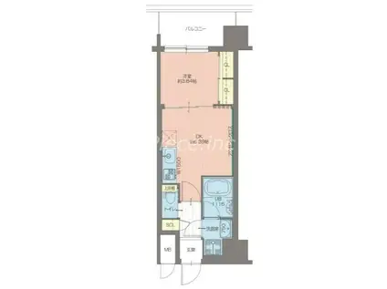 プレジオ松屋町(1DK/4階)の間取り写真