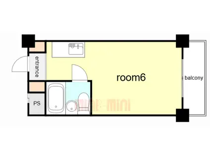 メゾンドサンセール(ワンルーム/6階)の間取り写真