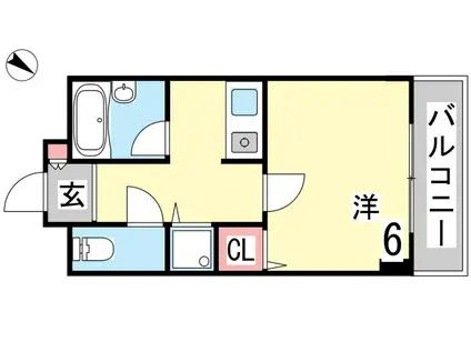 ウエックス(1K/3階)の間取り写真