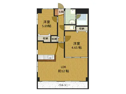 ルミエール 今(2LDK/3階)の間取り写真