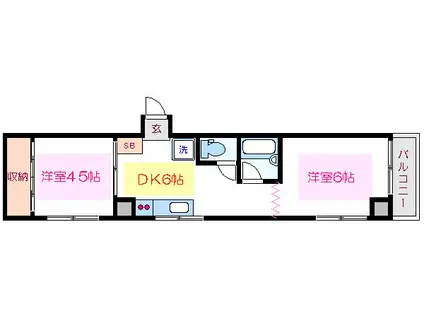 パークサイド関口(1LDK/7階)の間取り写真