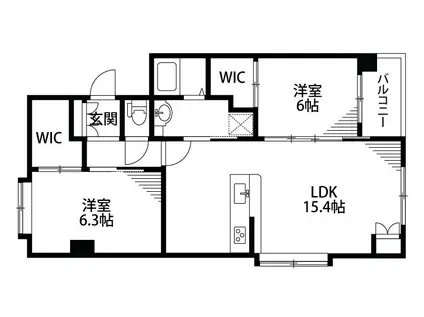 ファーストクラス神道寺(2LDK/3階)の間取り写真