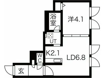 フルール美園(1LDK/2階)の間取り写真