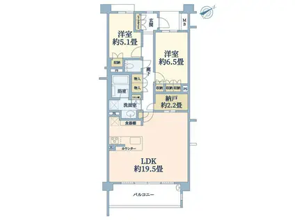ザ・パークハウス日吉(2LDK/3階)の間取り写真