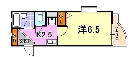 エスリード三宮フラワーロード(1K/4階)の間取り写真
