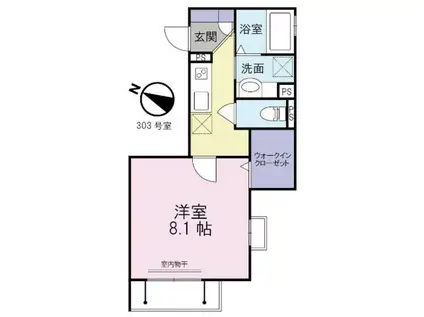 セジュール沼袋(1K/3階)の間取り写真