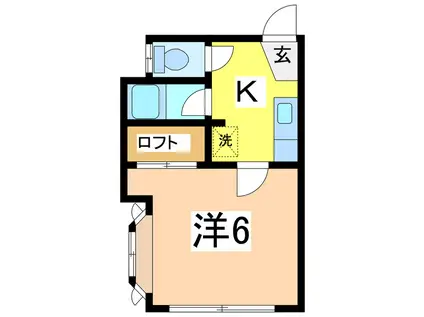 サンハイム(1K/2階)の間取り写真