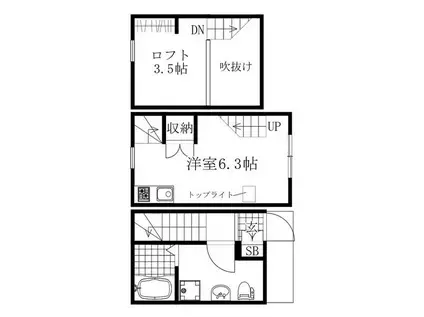 LE COCON 新川町II(1SK/1階)の間取り写真