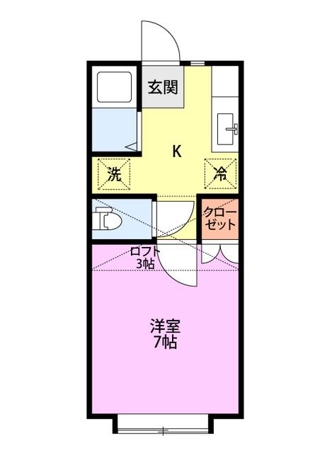 ハイムホープ(1K/2階)の間取り写真