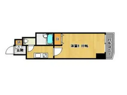 TOTSU RESIDENCE HAKATA イースト(1K/2階)の間取り写真