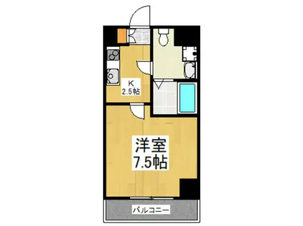 第5荒野ビル(1K/5階)の間取り写真