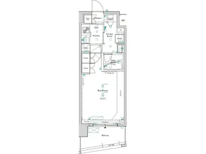 ARKMARK石川台(1K/3階)の間取り写真