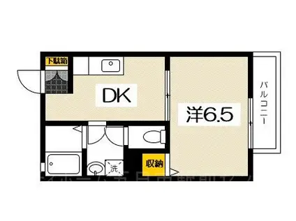 プレジオ中央(1DK/1階)の間取り写真