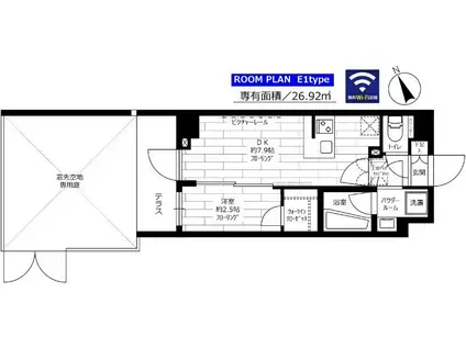 ステージファースト経堂アジールコート(1DK/1階)の間取り写真