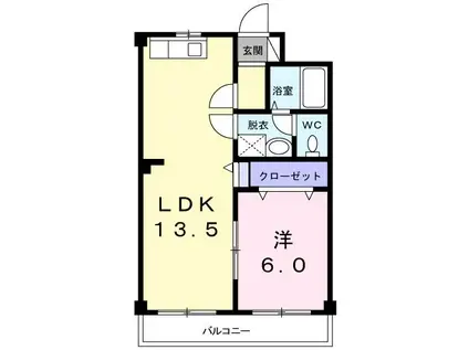 レジダンスシャルマン(1LDK/1階)の間取り写真