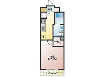 西武池袋線 清瀬駅 徒歩14分 3階建 築11年(1K/2階)の間取り写真