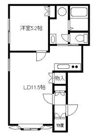 タウンズ6.1(1LDK/2階)の間取り写真