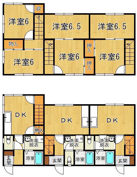 パープル(2DK/1階)の間取り写真