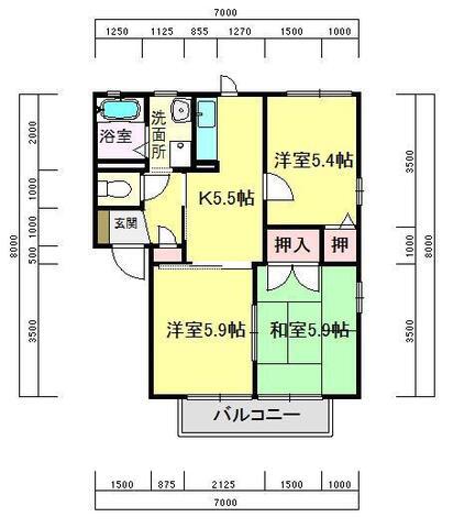 フレグランス吉村(3K/1階)の間取り写真