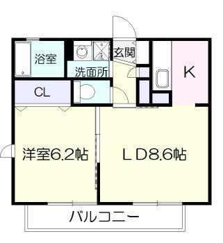 サンステージたけの(1LDK/1階)の間取り写真