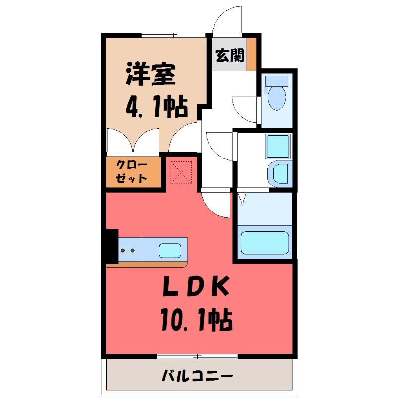 エミリア(1LDK/1階)の間取り写真