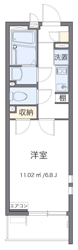 東武東上線 東武練馬駅 徒歩8分 4階建 築14年(1K/2階)の間取り写真
